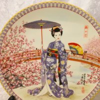 серия японски порцеланови чинии за стена  , снимка 9 - Декорация за дома - 43887626