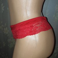 Janina S-Червени нови секси прашки от дантела и микрофибър с камъчета, снимка 3 - Бельо - 43125478