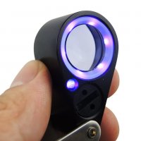 Бижутерска мини лупа с 20 кратно оптично увеличение с LED и UV светлина, снимка 8 - Други инструменти - 21706045