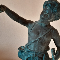 Стара авторска бронзова фигура,статуетка, снимка 7 - Колекции - 44873008
