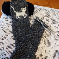 Ръчно плетени дамски чорапи  размер 38, снимка 3 - Дамски чорапи - 33015352