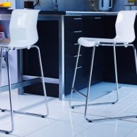 Стилен бар стол Ikea GLENN бял/хром НОВИ-Цена до изчепване, снимка 8 - Столове - 39640629