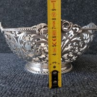 Сребърна ажурна сребро купа чаша тас Стара Англия 1913г Шефилд, снимка 11 - Антикварни и старинни предмети - 37943716