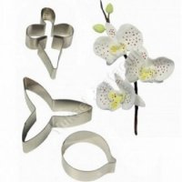 1 вид Орхидея Пеперуда 3 части метални резци направа на цвете украса торта фондан резец форма форми, снимка 1 - Форми - 17684911