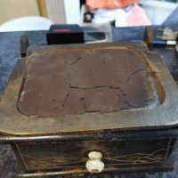 Стара дървена кутия за бижута, козметика, снимка 8 - Антикварни и старинни предмети - 43184604