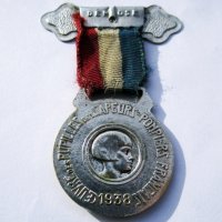 Медал, Орден, Нагръден знак на френската пожарна Пожарникари от 1938 г, снимка 3 - Антикварни и старинни предмети - 38929913