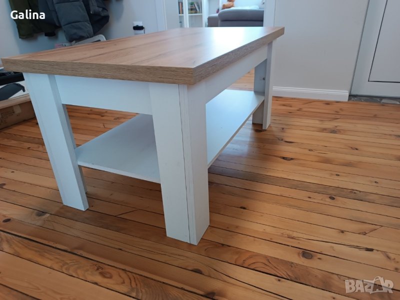 Холна маса MARKSKEL 60x110 бяла/дъб, снимка 1