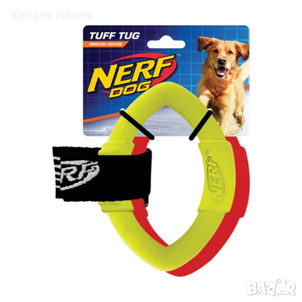 Играчка за куче Nerf червен / зелен цвят 32x15см, снимка 1