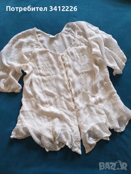 Дамска блуза / риза с бродерии L , снимка 1