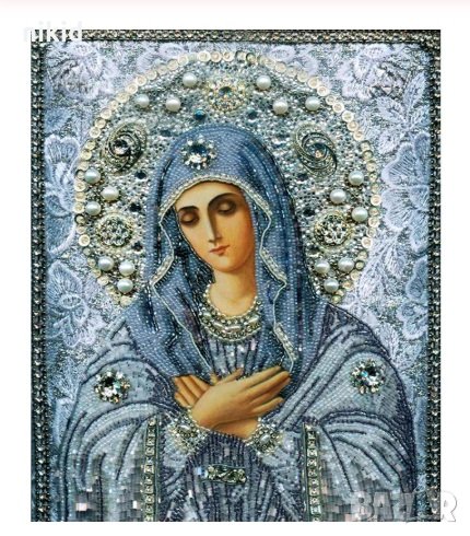Дева Мария Богородица Икона  5D гоблен диамантен гоблен картина мозайка за направа по схема с камъче, снимка 1