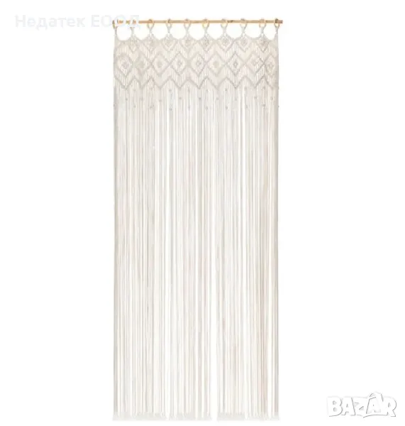 Завеса за врата с макраме, Екрю, 100x200 см., снимка 1