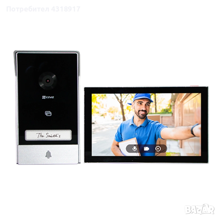 EZVIZ интелигентен видео домофонен комплект 2k резолюция TFT монитор 7 инча, снимка 1