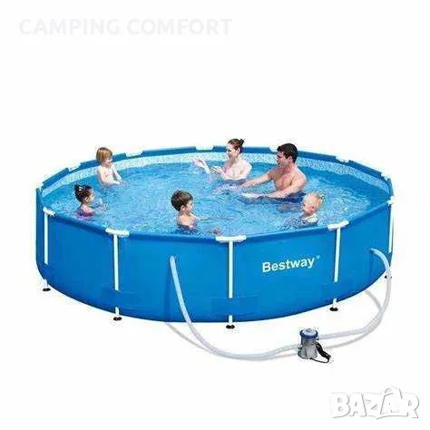  Басейн 396х84см сглобяем с филтрираща помпа. Нова стока см  BESTWAY , снимка 1