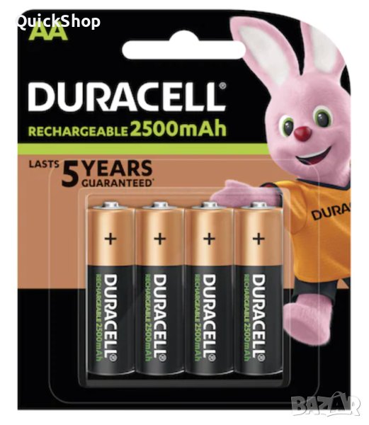 4х AA Duracell акумулаторни презареждащи се батерии 2500mAh, снимка 1