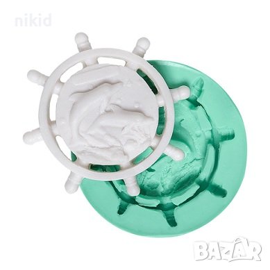 Рул с делфини силиконов молд форма фондан гипс декор украса , снимка 1