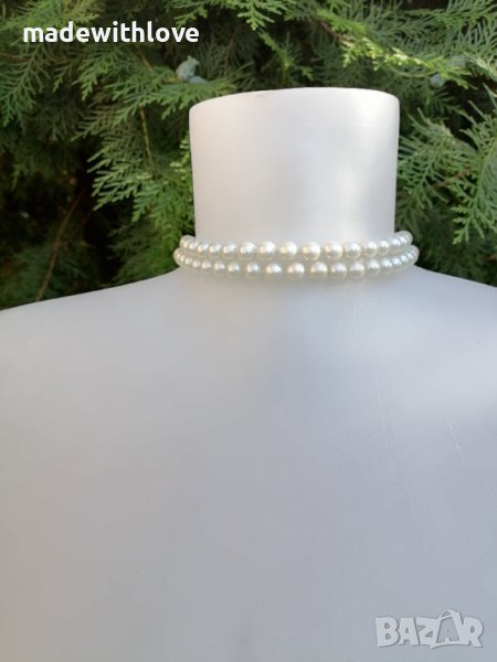 Ръчно изработена перлена огърлица двойна. , снимка 1