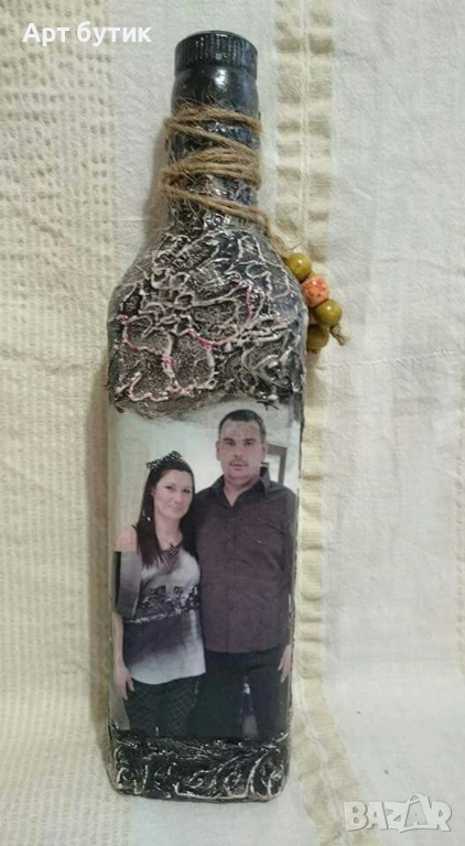 Арт бутилка с алкохол с ваш снимка, снимка 1