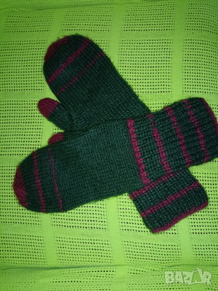 Големи мъжки ръкавици ръчно плетиво, снимка 1