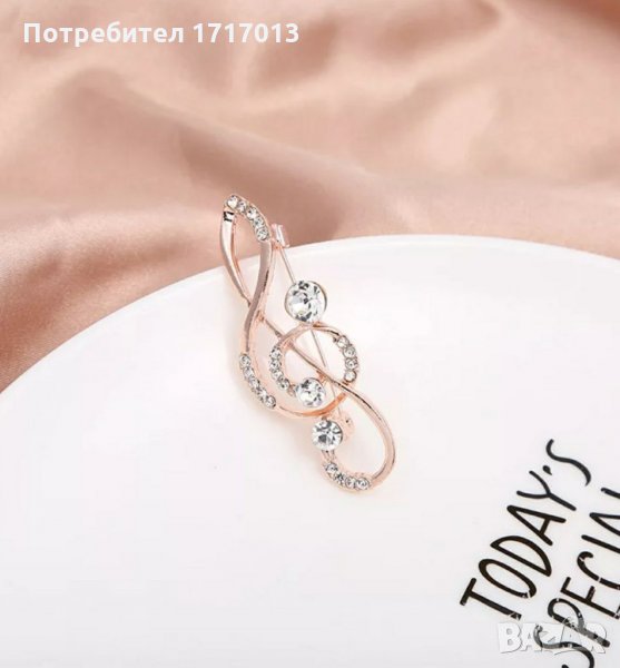 Брошка музикален ключ, снимка 1