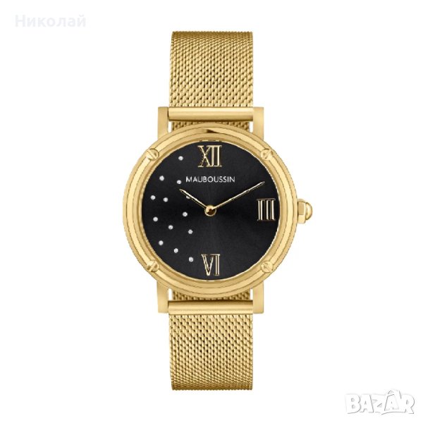 Дамски часовник MAUBOUSSIN REVENDICATION Ronde Noire френски оригинален, класически и много шик, снимка 1