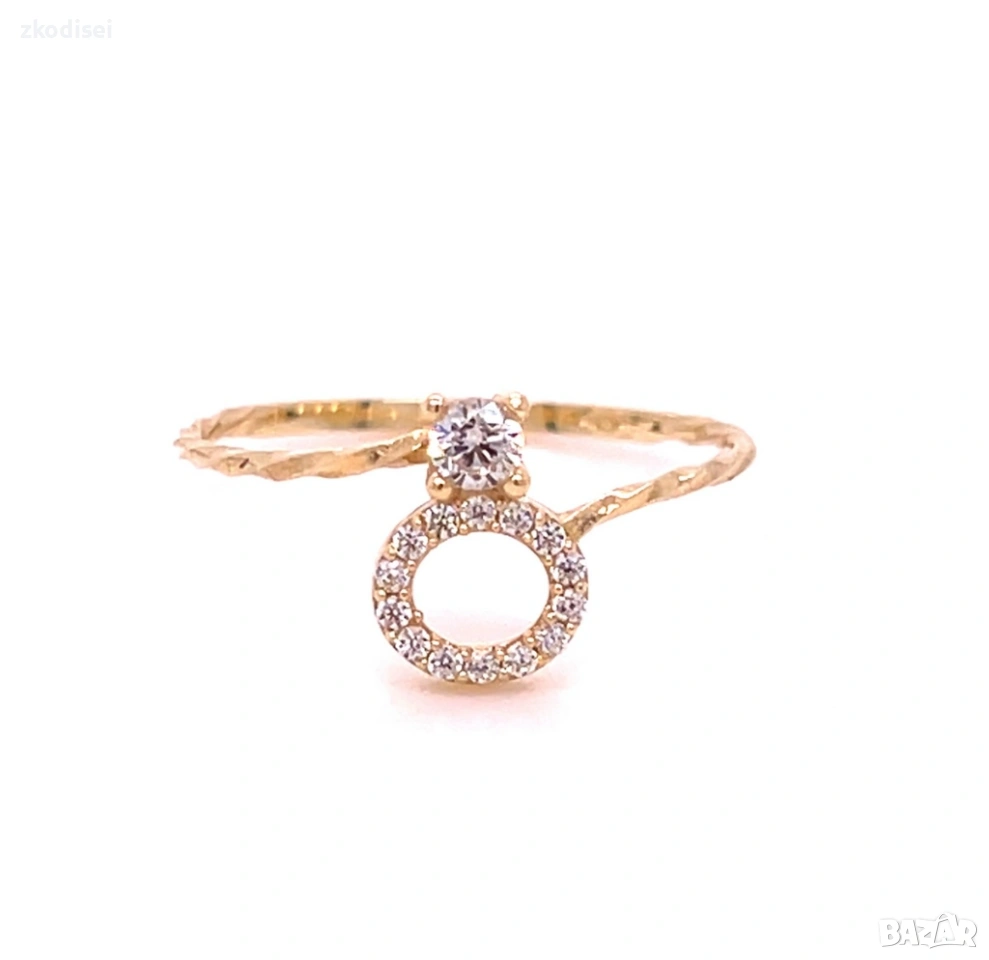 Златен дамски пръстен 1,05гр. размер:56 14кр. проба:585 модел:36440-6, снимка 1