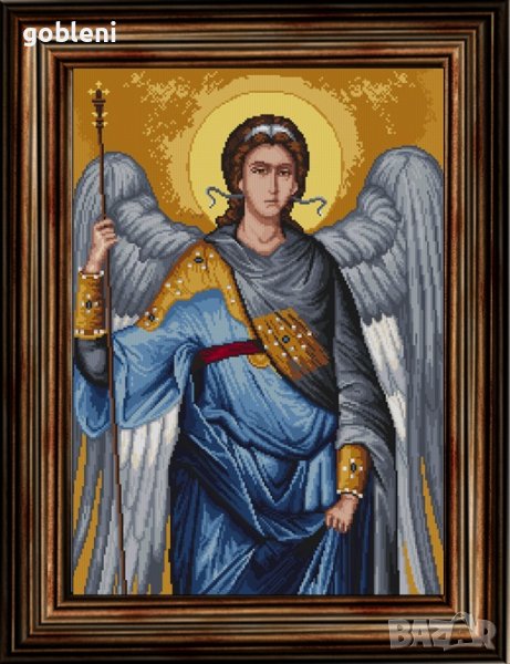 гоблен-икона "АРХАНГЕЛ МИХАИЛ"-Д46; размери/21*30/см.;31 цвята; 37 лв. , снимка 1