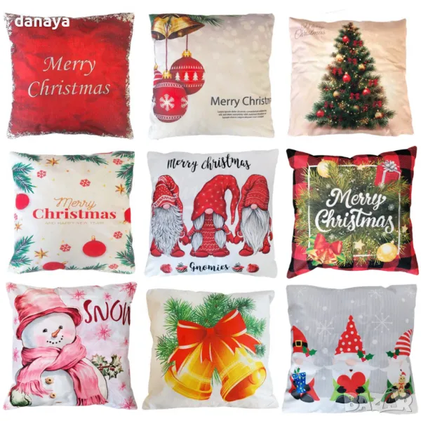 547 Коледна декоративна калъфка за възглавница Дядо Коледа 43x43cm, снимка 1
