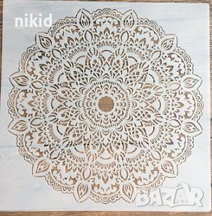 30*30 см # 16 Мандала стенсил шаблон за декор торта мебел стена с боя плат и др арт scrapbooking, снимка 1
