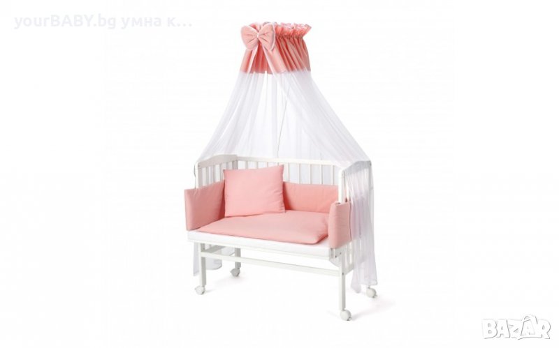 Детско Странично Легло 2в1 тип Next to Me с Матрак и Аксес 77 -  Бяла, снимка 1