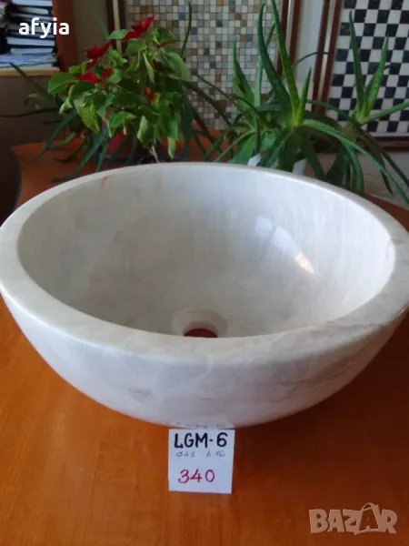 Мивка купа светлосив мрамор, снимка 1