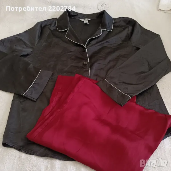 Дамски сатенени пижами, пижама , снимка 1