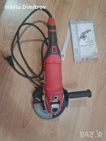 Ъглошлайф Raider RD-AG10T, 180 мм, 1400 W с подарък, 5-6 нови диска, снимка 1