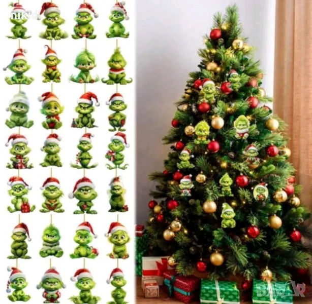 Гринч грийнч Grinch фигурка висулка акрил акрилна украса декорация коледна за елха и др, снимка 1