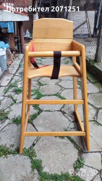Детско дървено столче за хранене, снимка 1