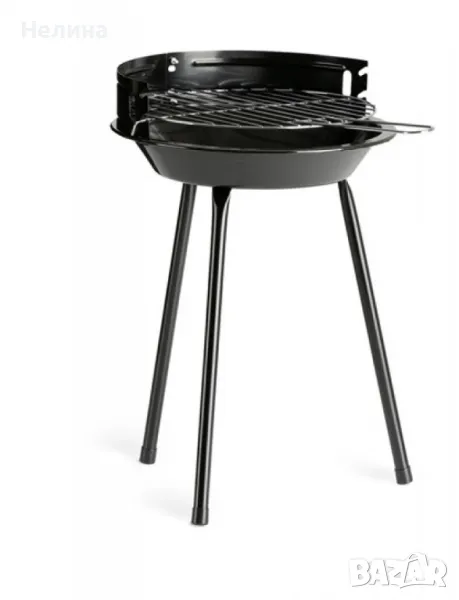 Кръгла скара на дървени въглища LANDMANN, мобилна скара на дървени въглища, снимка 1