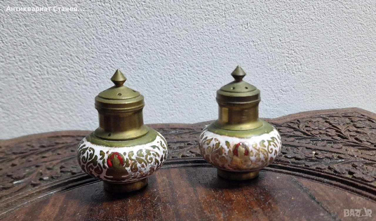 Винтидж месингови солнички, снимка 1