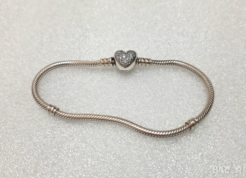 ЗАПАЗЕНА ЗА КЛИЕНТ! Сребърна Гривна Пандора Pandora Disney романтика-15,58 грама, снимка 1