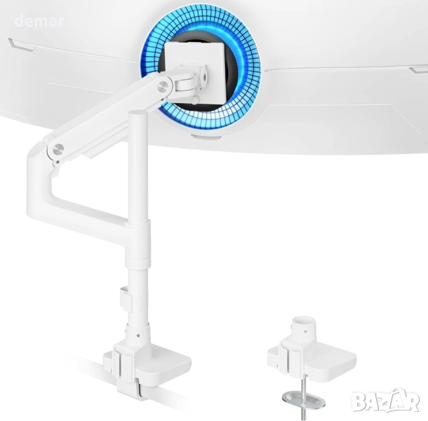 ARES WING регулируема стойка за ултраширок монитор от 17" до 49", бяла, снимка 1