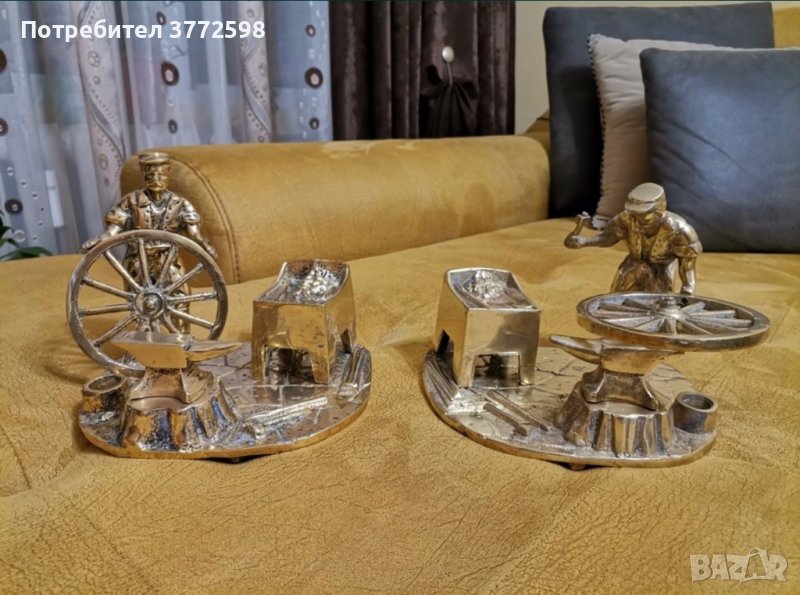 Старинна бронзова мастилница , снимка 1