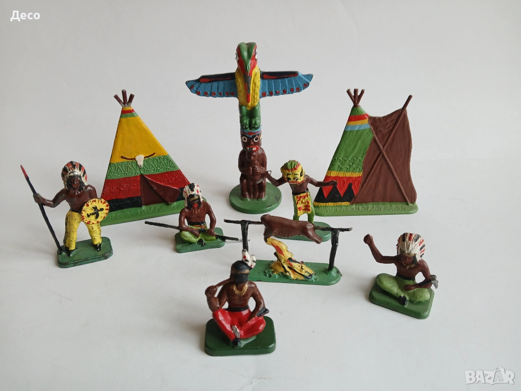 Стари полски фигурки индианци., снимка 1