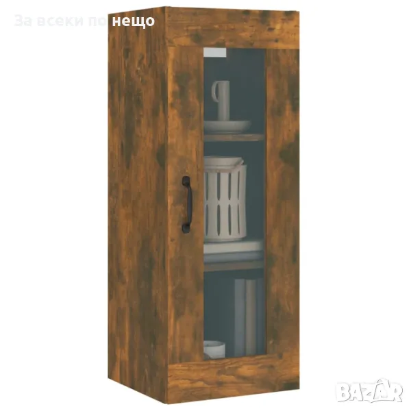 Окачен Стенен Шкаф, Опушен Дъб, 34,5x34x90 см, снимка 1