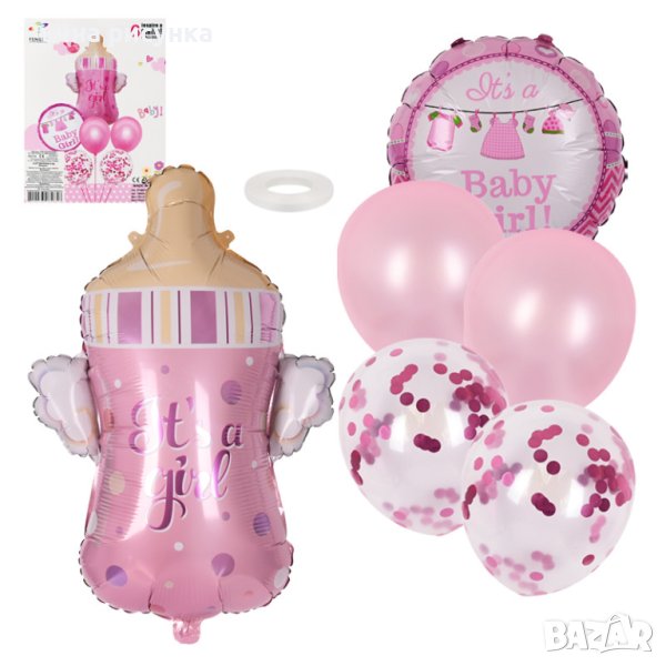 Комплект Балони "Baby Girl" /6 броя/, снимка 1