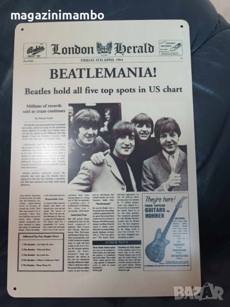 The Beatles-Beatlemania-метална табела (плакет), снимка 1