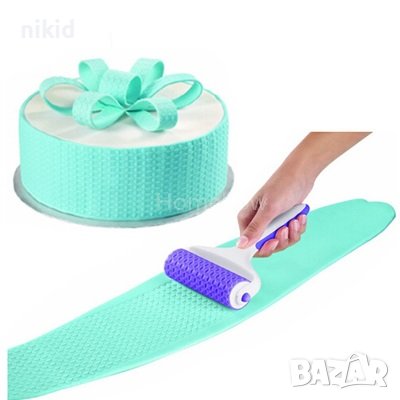 Релефен сладкарски валяк ролер с релеф релефен силиконов 3 приставки текстури фондан торта, снимка 4 - Други - 37786394