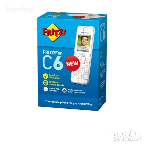 Чисто нов, запечатан AVM Fritz!Fon C6 DECT мобилен телефон, интернет, бял, снимка 2 - Motorola - 51636643