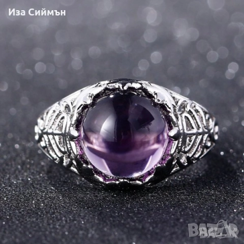 Сребърни пръстени с марказит, рубин, изумруд, сапфири, кристали, аметист, смарагд,, снимка 12 - Пръстени - 34818980