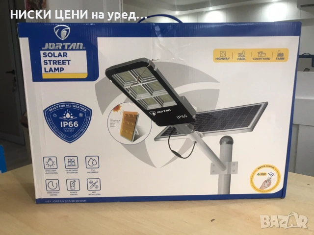 Соларна лампа с панел и стойка 400W, снимка 2 - Соларни лампи - 53521041