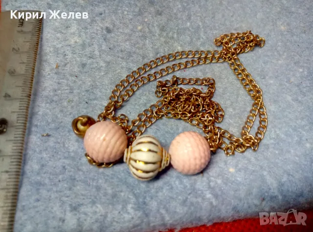 КРАСИВО ФИНО ПОЗЛАТЕНО АР НУВО СТИЛ КОЛИЕ БЛАГОРОДНА СТОМАНА с МЕДАЛЬОН 47373, снимка 7 - Колиета, медальони, синджири - 47336456