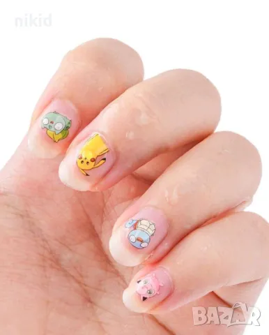 060 Пикачу Покемон Pokemon татос слайдер ваденки водни стикери за нокти маникюр, снимка 3 - Продукти за маникюр - 48395344