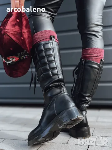 JINOVA Ватирани черни дамски ботуши , снимка 3 - Дамски ботуши - 47579626